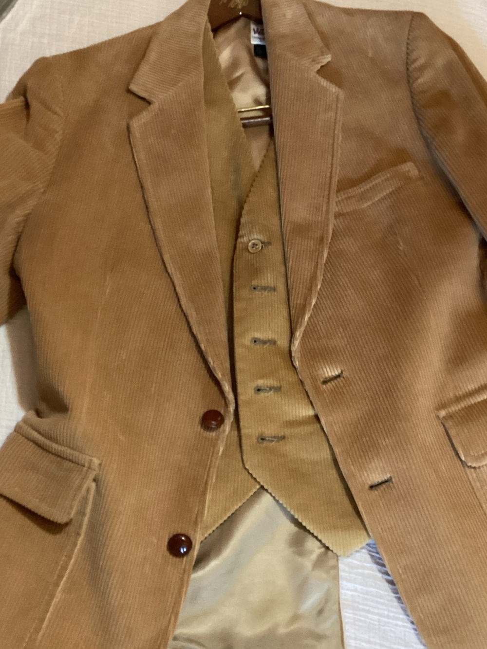 Corduroy Blazer in Tan with Matching Vest